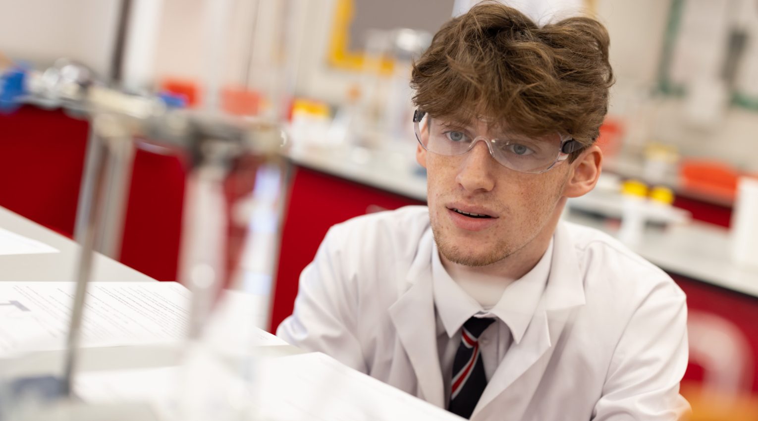 Wetherby Senior sixth former in a science lesson